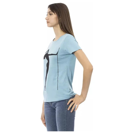 Trussardi Action Light Blue Cotton Women T-Shirt Trussardi Action