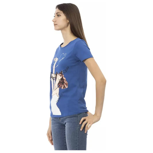 Trussardi Action Blue Cotton Women T-Shirt Trussardi Action