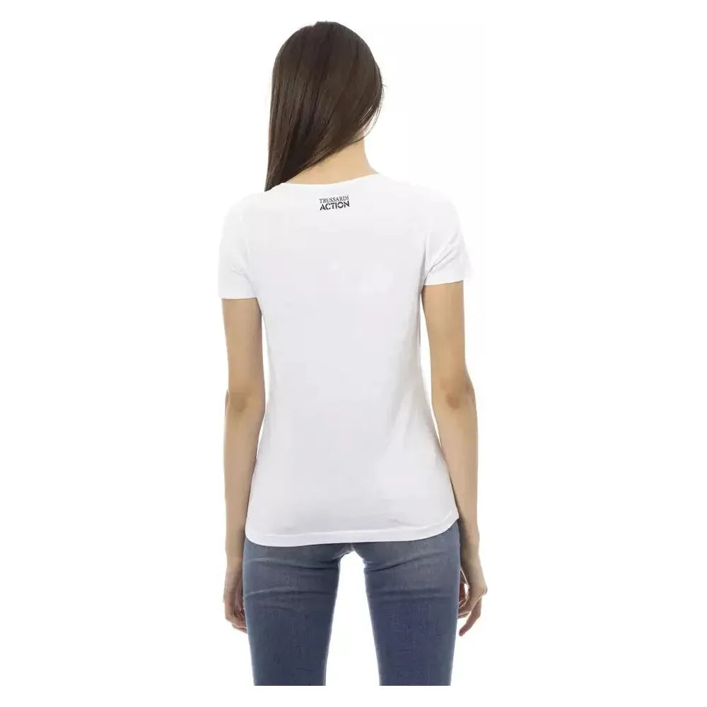 Trussardi Action White Cotton Women T-Shirt Trussardi Action