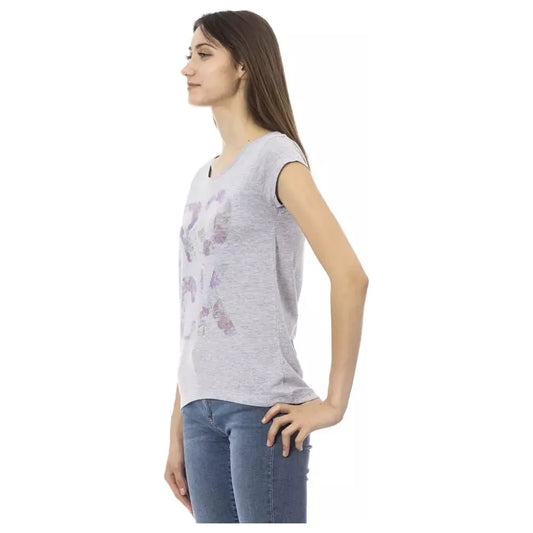 Trussardi Action Gray Cotton Women T-Shirt Trussardi Action