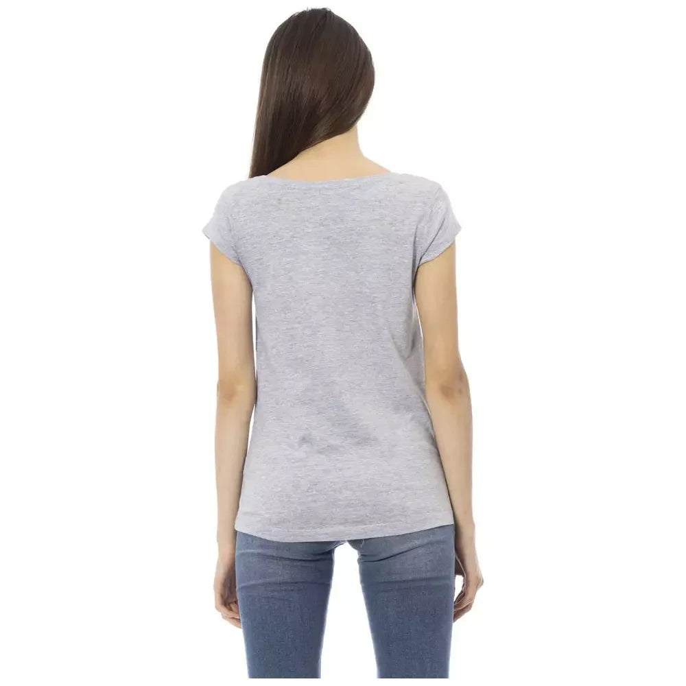 Trussardi Action Gray Cotton Women Top Trussardi Action