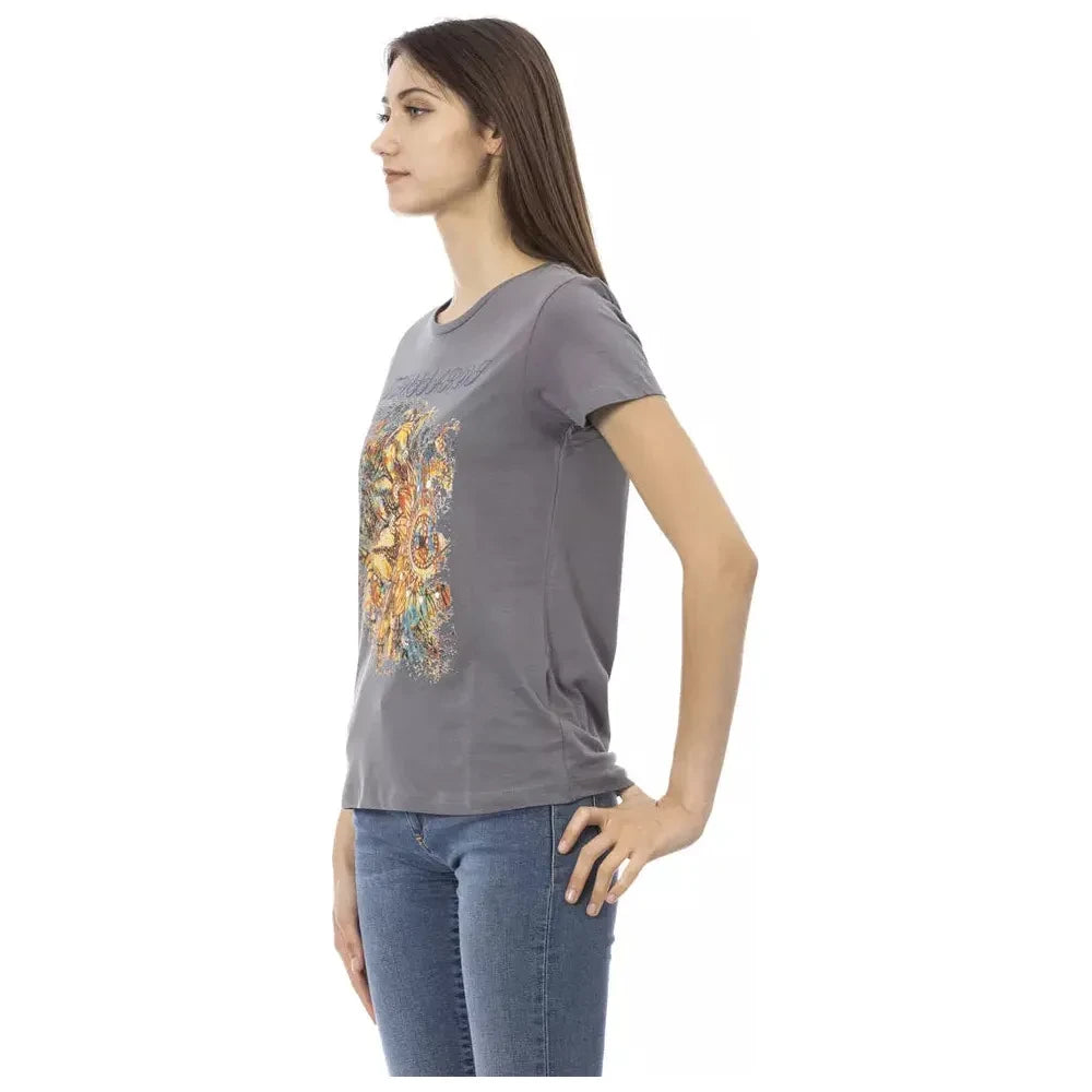 Trussardi Action Gray Cotton Women T-Shirt Trussardi Action