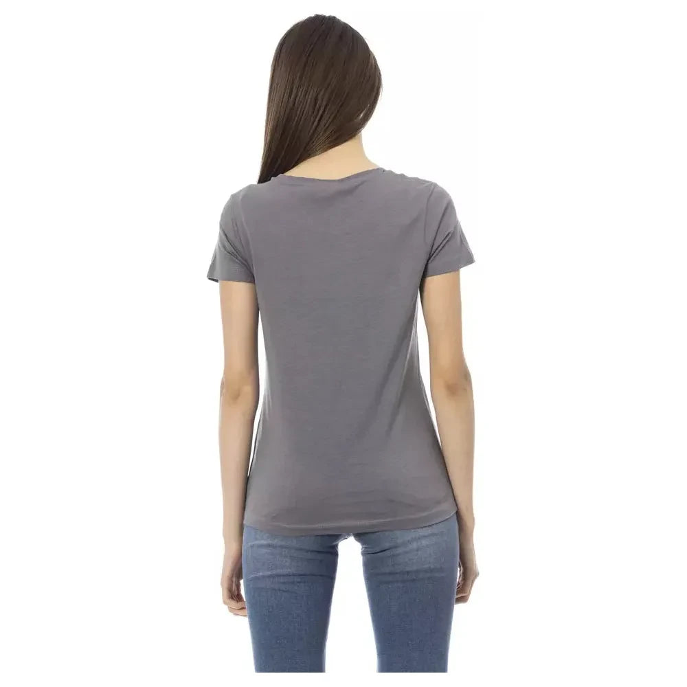 Trussardi Action Gray Cotton Women T-Shirt Trussardi Action