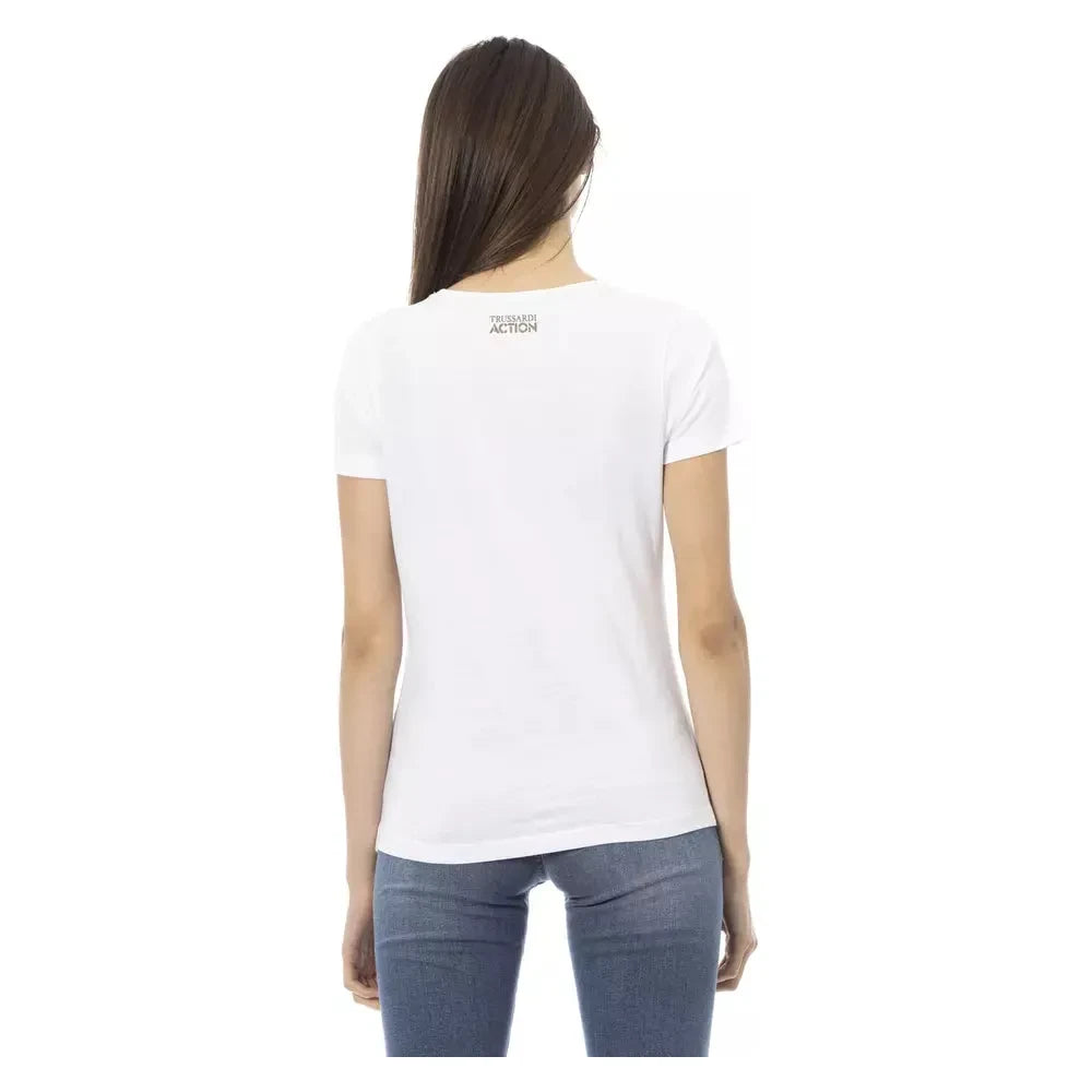 Trussardi Action White Cotton Women Top Trussardi Action