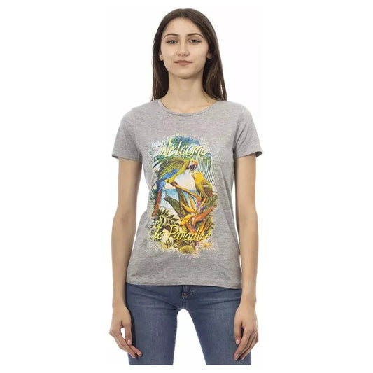 Trussardi Action Gray Cotton Women T-Shirt Trussardi Action