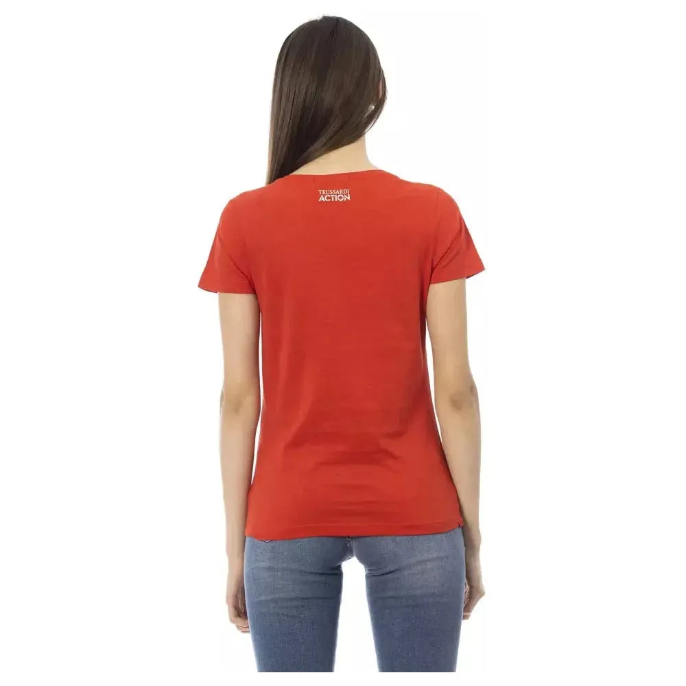 Trussardi Action Red Cotton Women T-Shirt Trussardi Action