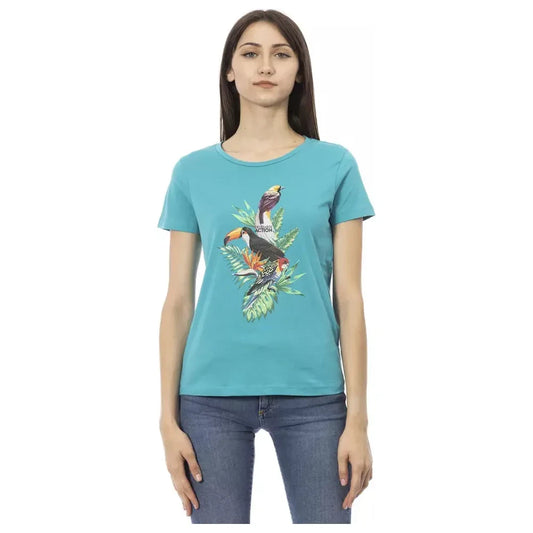 Trussardi Action Light Blue Cotton Women T-Shirt Trussardi Action