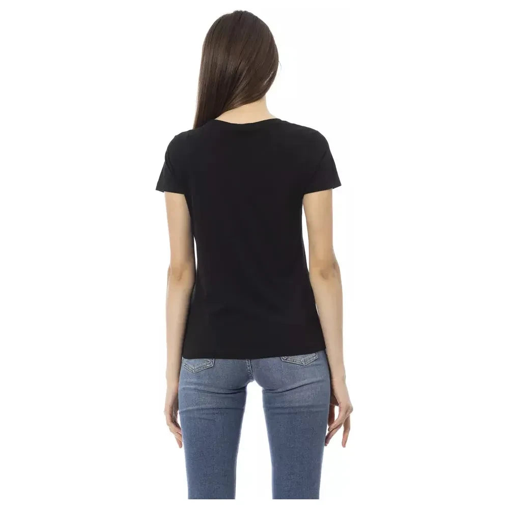 Trussardi Action Black Cotton Women T-Shirt Trussardi Action