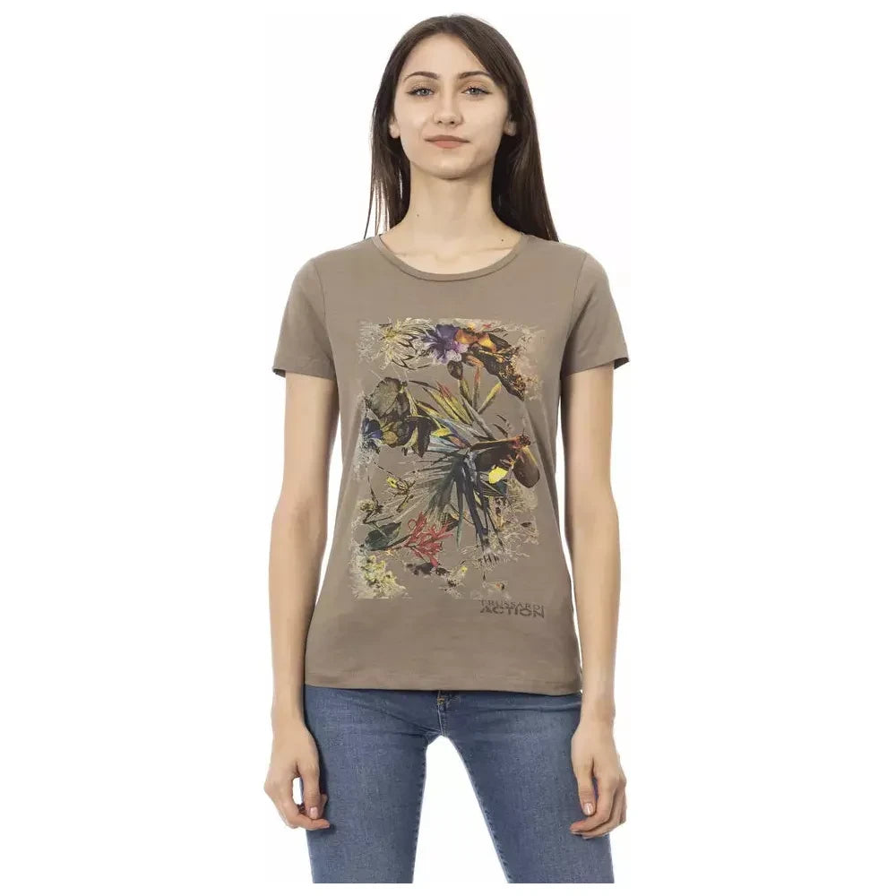 Trussardi Action Brown Cotton Women Top Trussardi Action