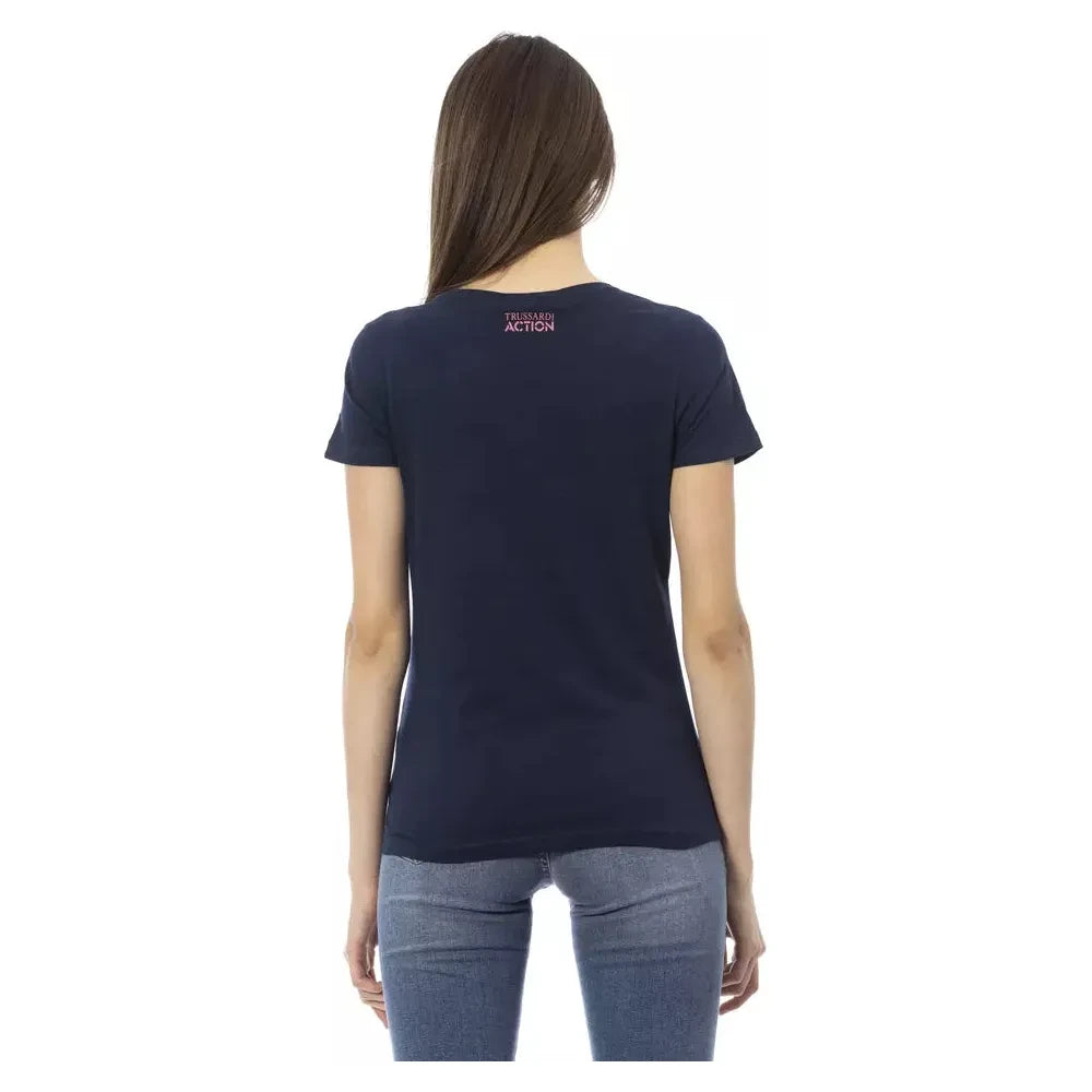 Trussardi Action Blue Cotton Women Top Trussardi Action