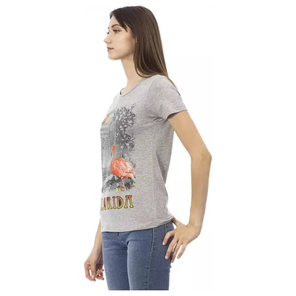 Trussardi Action Gray Cotton Women T-Shirt Trussardi Action