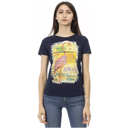 Trussardi Action Blue Cotton Women Top Trussardi Action