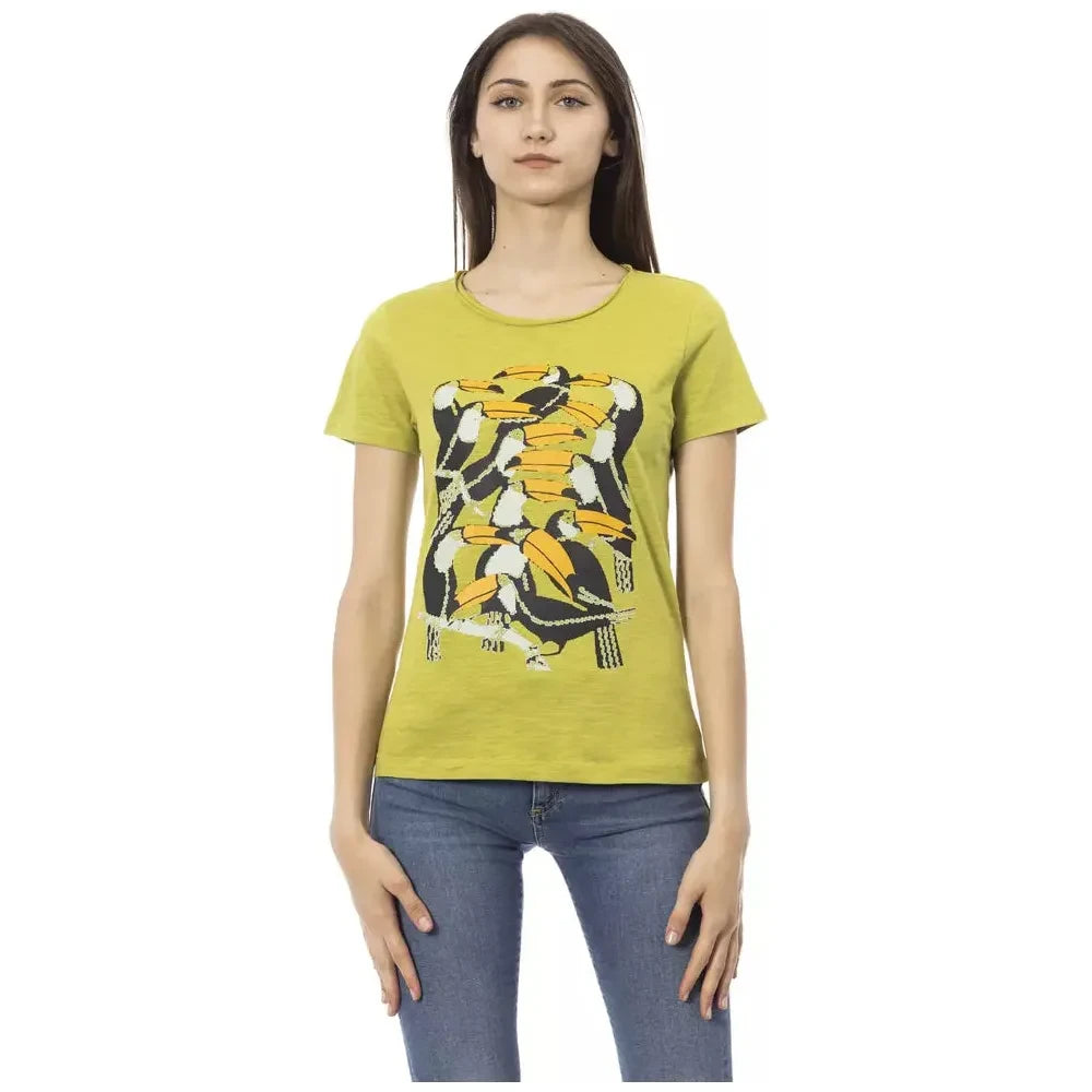 Trussardi Action Green Cotton Women Top Trussardi Action