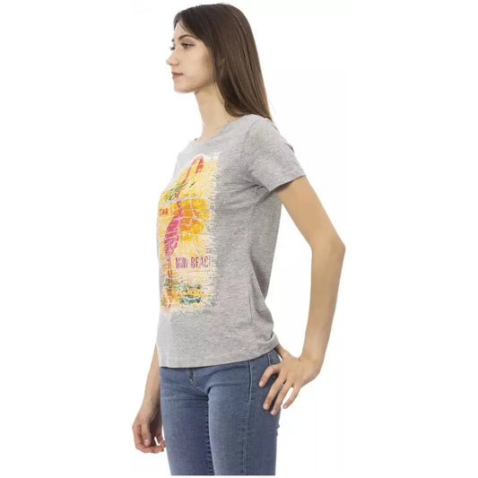 Trussardi Action Gray Cotton Women T-Shirt Trussardi Action