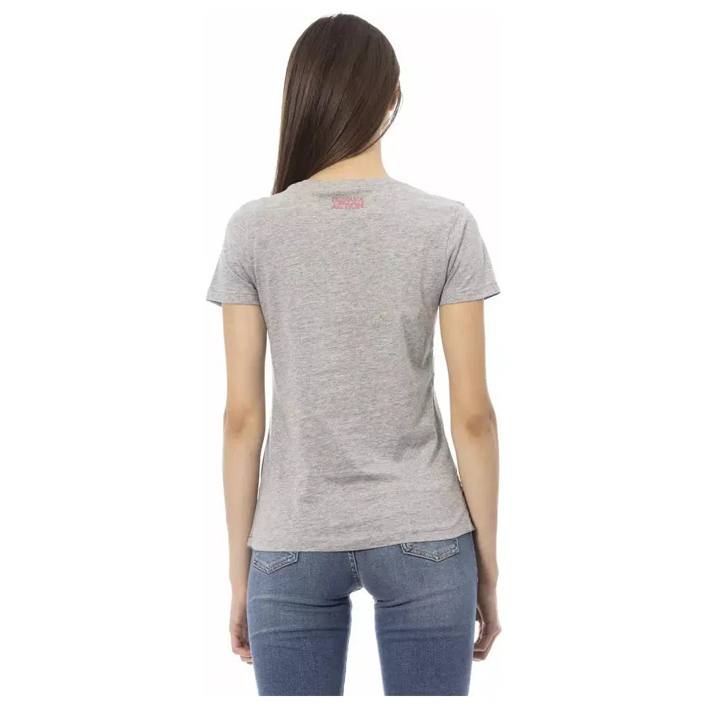 Trussardi Action Gray Cotton Women T-Shirt Trussardi Action