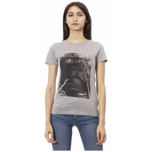 Trussardi Action Gray Cotton Women T-Shirt Trussardi Action