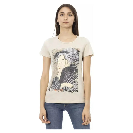 Trussardi Action Beige Cotton Women T-Shirt Trussardi Action