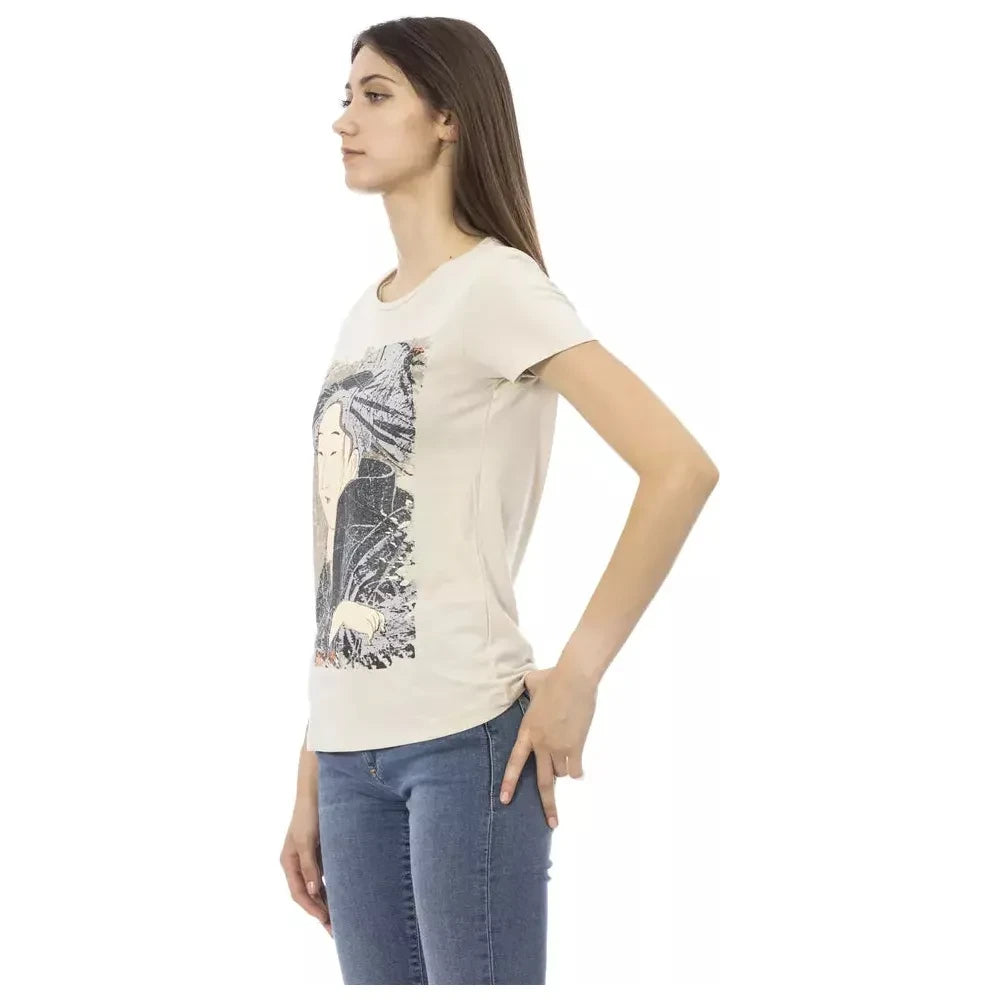 Trussardi Action Beige Cotton Women T-Shirt Trussardi Action