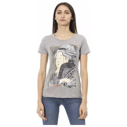 Trussardi Action Gray Cotton Women's Top Trussardi Action