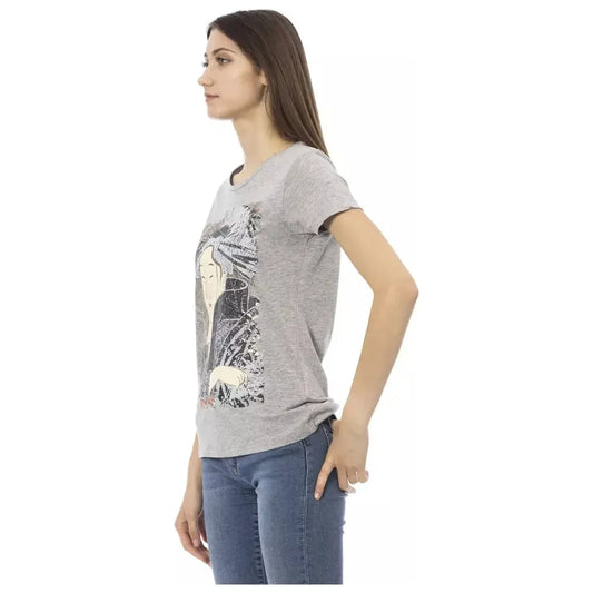 Trussardi Action Gray Cotton Women's Top Trussardi Action