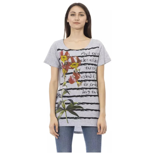 Trussardi Action Gray Cotton Women T-Shirt Trussardi Action