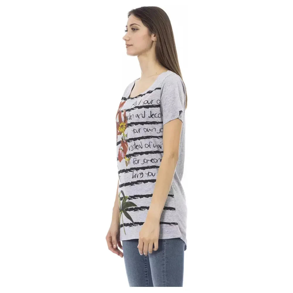 Trussardi Action Gray Cotton Women T-Shirt Trussardi Action