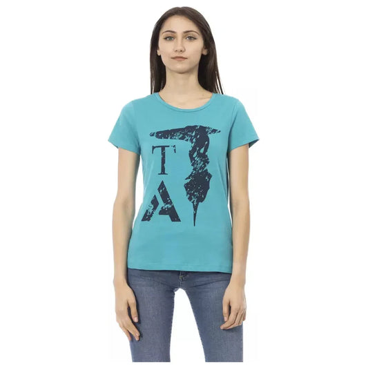 Trussardi Action Light Blue Cotton Women T-Shirt Trussardi Action