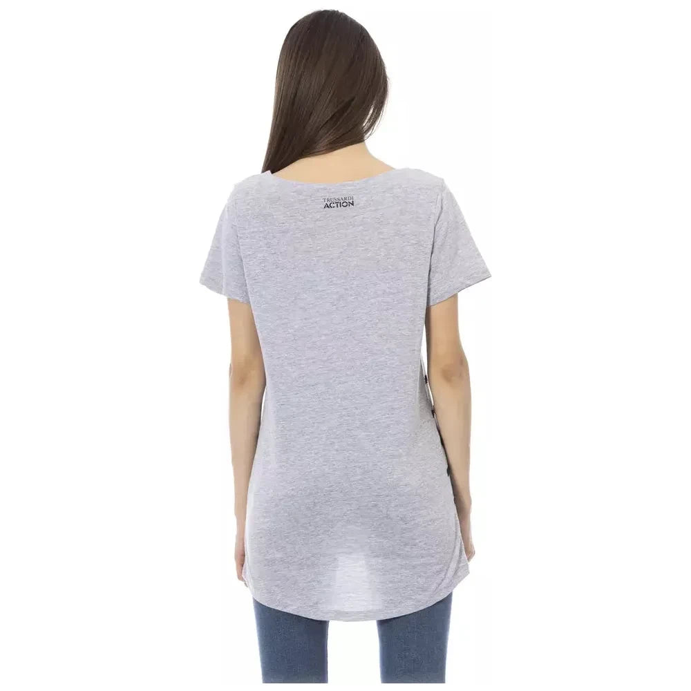 Trussardi Action Gray Cotton Women T-Shirt Trussardi Action