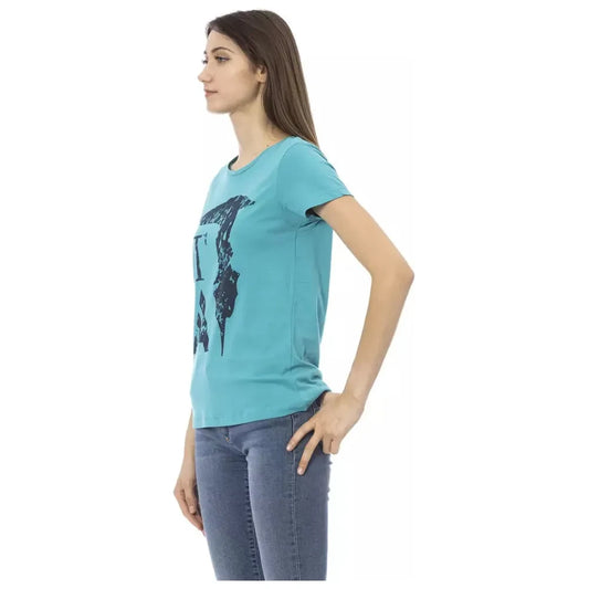 Trussardi Action Light Blue Cotton Women T-Shirt Trussardi Action