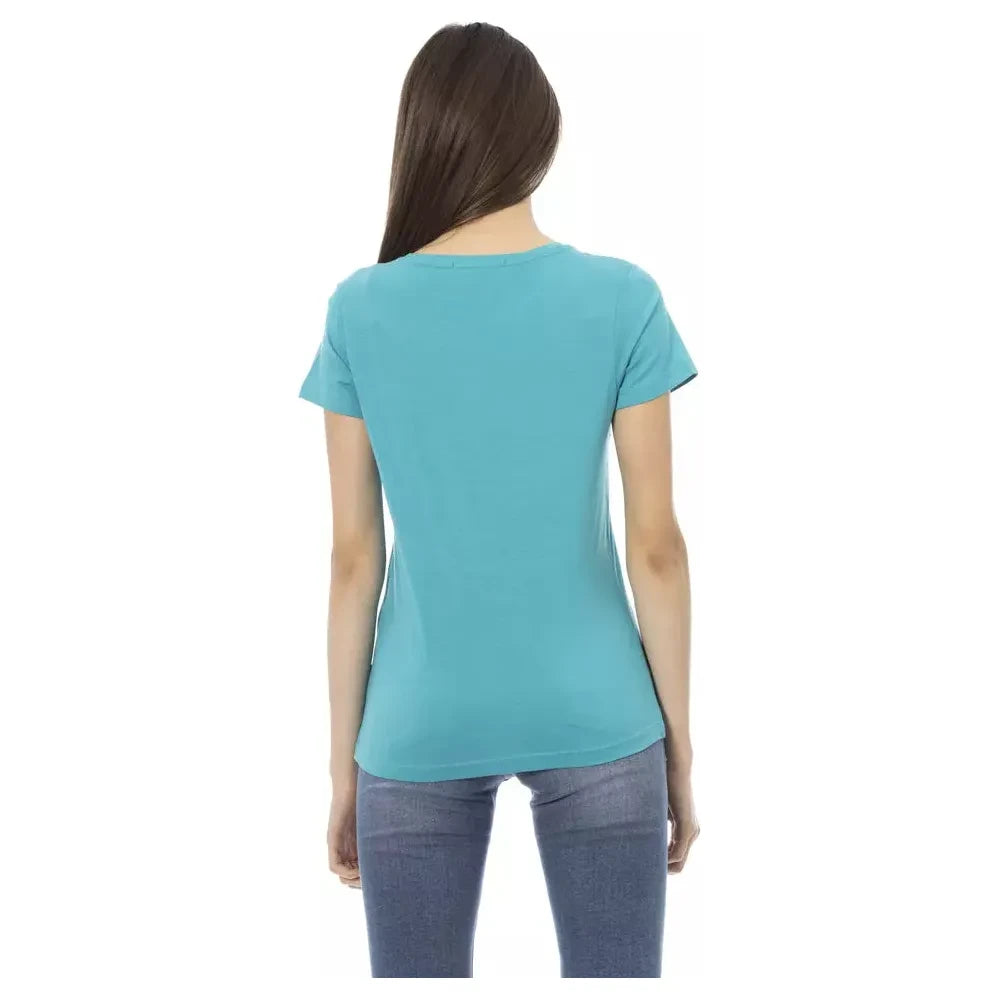 Trussardi Action Light Blue Cotton Women T-Shirt Trussardi Action