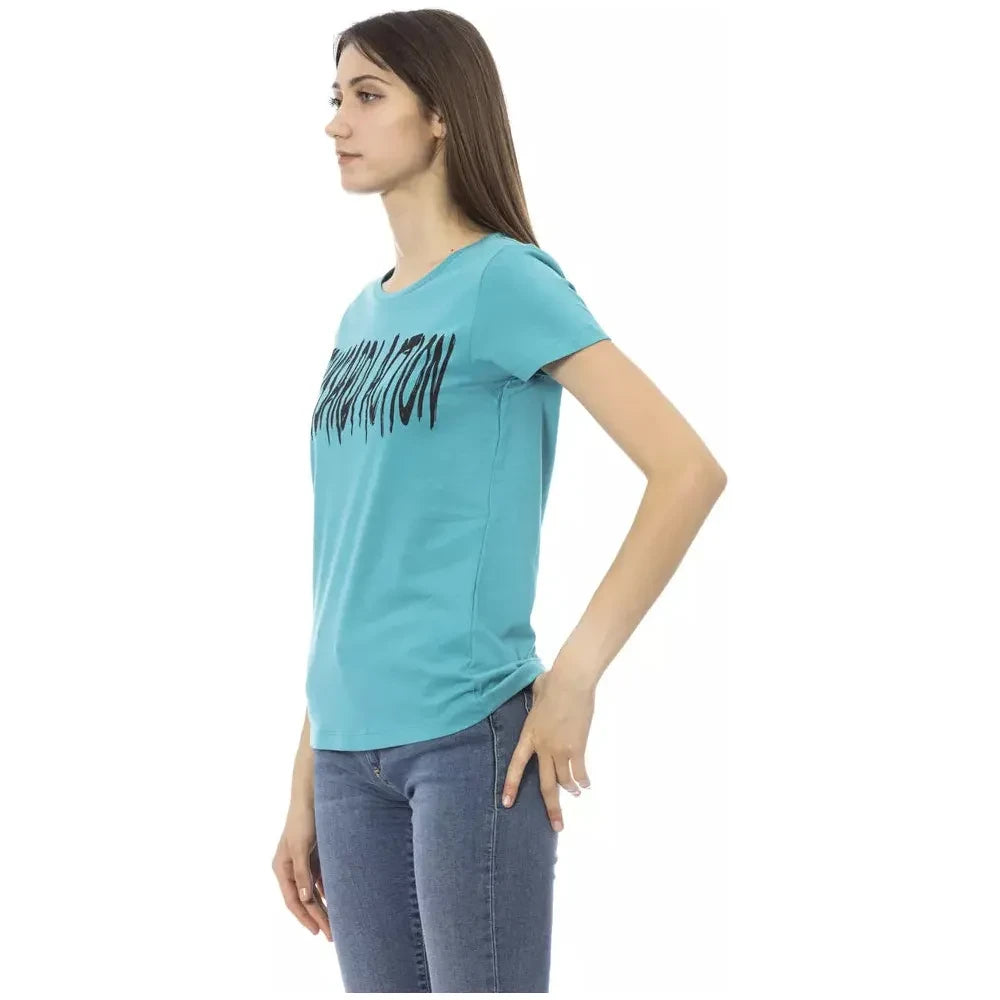 Trussardi Action Light Blue Cotton Women T-Shirt Trussardi Action