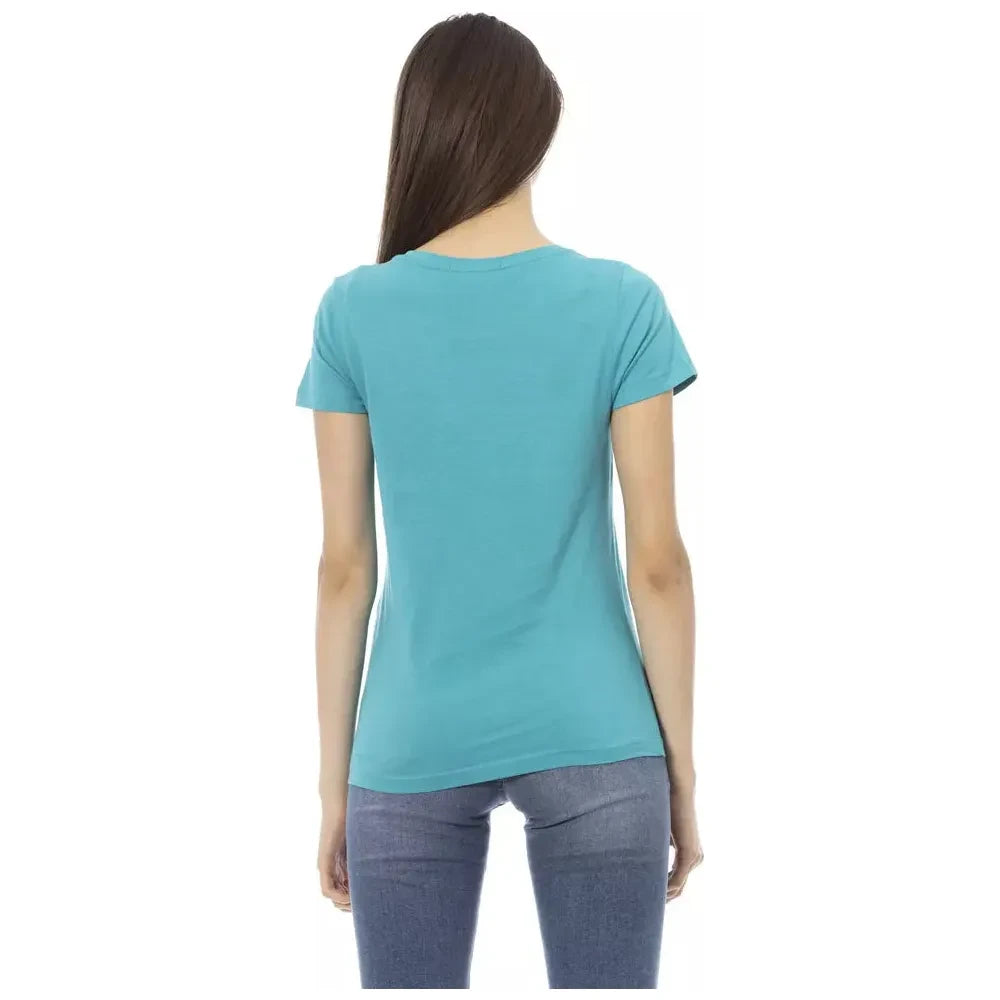 Trussardi Action Light Blue Cotton Women T-Shirt Trussardi Action