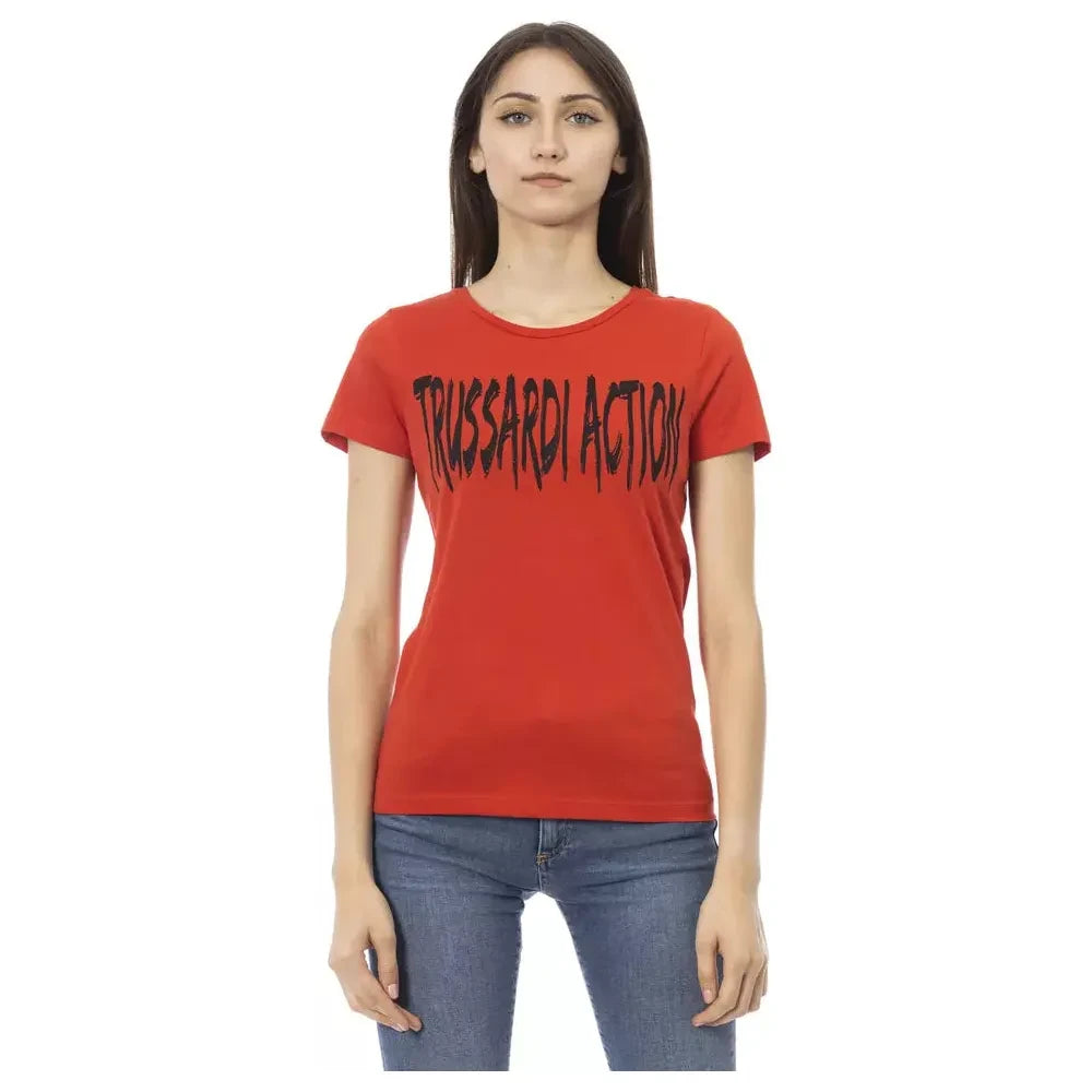 Trussardi Action Red Cotton Women T-Shirt Trussardi Action