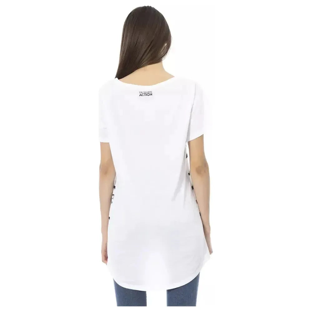 Trussardi Action White Cotton Women T-Shirt Trussardi Action