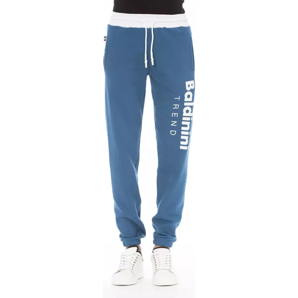 Baldinini Trend Blue Cotton Men's Sport Pant Baldinini Trend