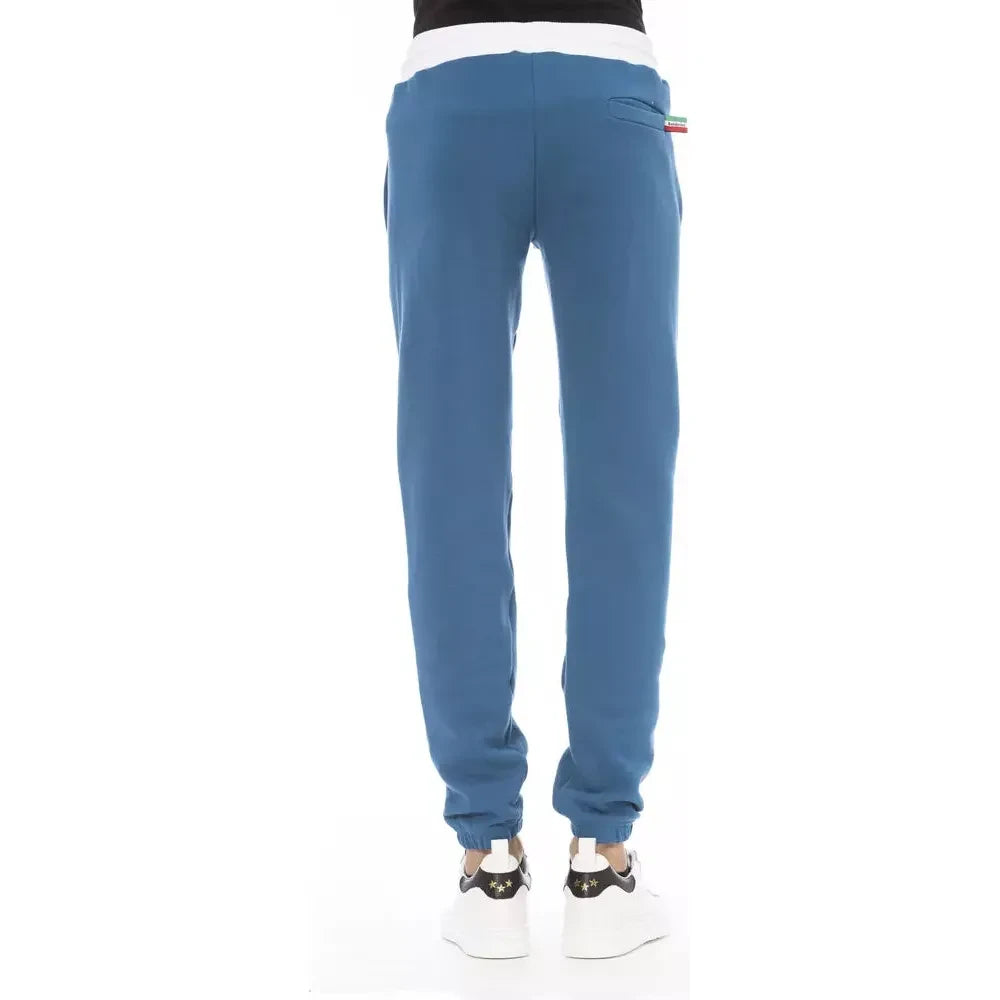 Baldinini Trend Blue Cotton Men Sport Pant Baldinini Trend