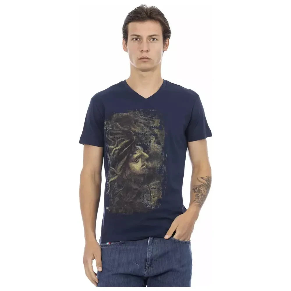 Trussardi Action Blue Cotton Men T-Shirt Trussardi Action