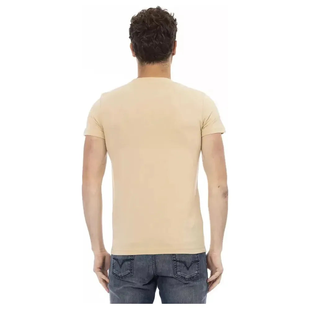 Trussardi Action Beige Cotton Men T-Shirt