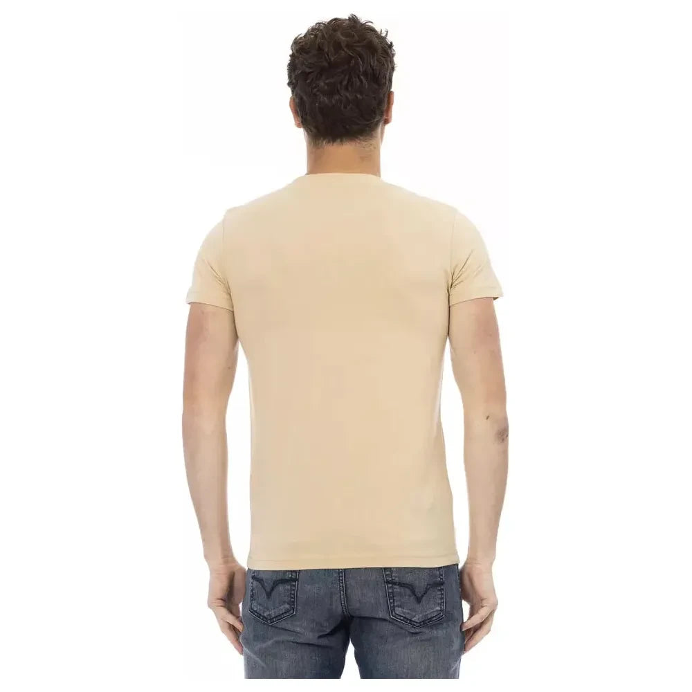 Trussardi Action Beige Cotton Men T-Shirt Trussardi Action