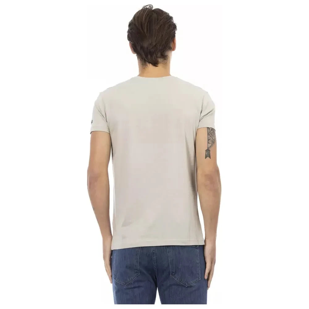 Trussardi Action Beige Cotton Men T-Shirt Trussardi Action