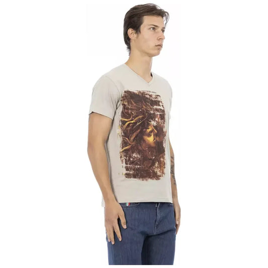 Trussardi Action Beige Cotton Men's T-Shirt Trussardi Action