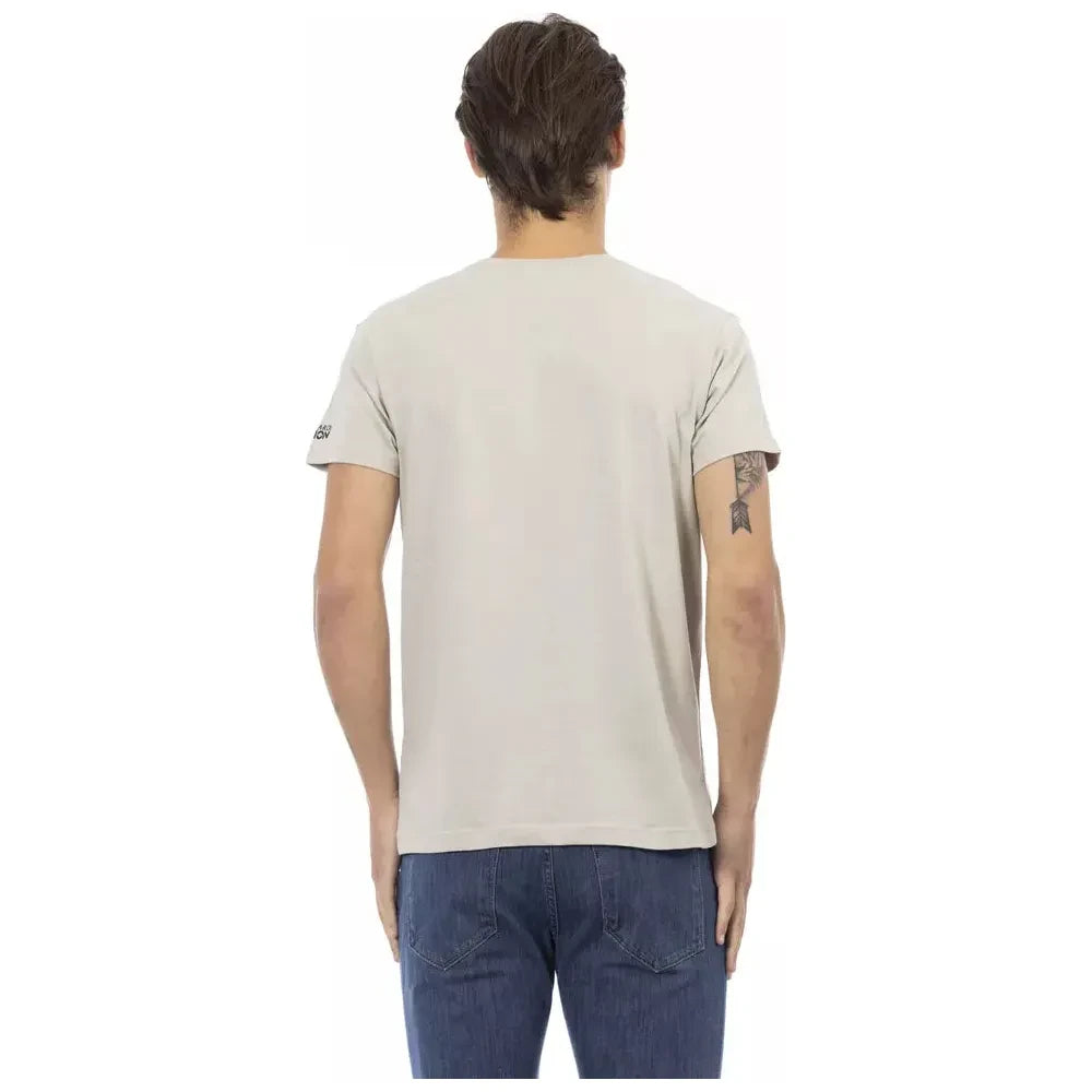 Trussardi Action Beige Cotton Men's T-Shirt Trussardi Action