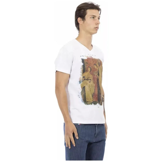 Trussardi Action White Cotton Men TShirt Trussardi Action