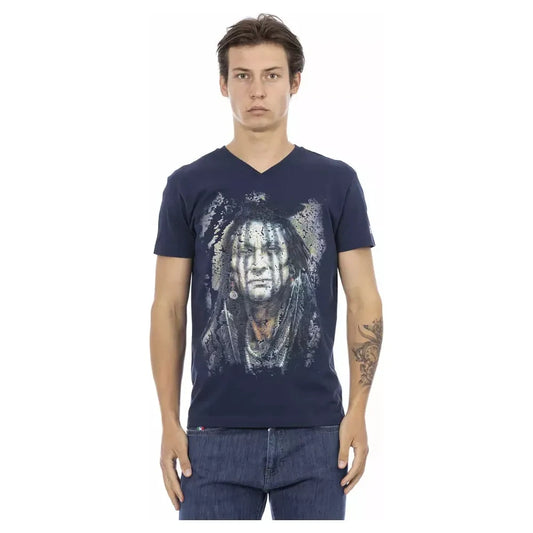 Trussardi Action Blue Cotton Men's T-Shirt Trussardi Action