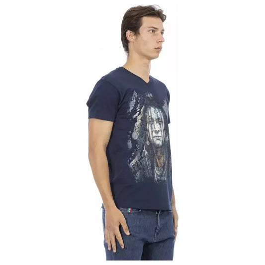 Trussardi Action Blue Cotton Men's T-Shirt Trussardi Action