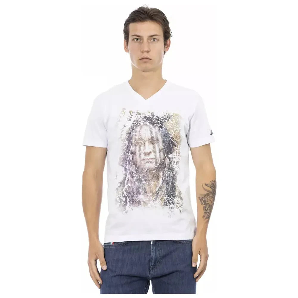 Trussardi Action White Cotton Men T-Shirt Trussardi Action