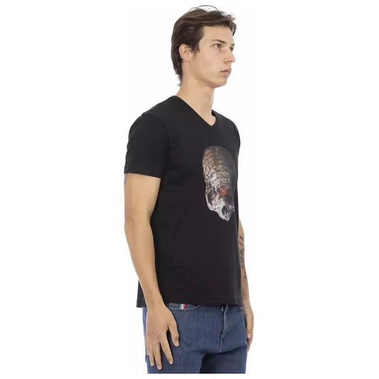 Trussardi Action Black Cotton Men T-Shirt Trussardi Action