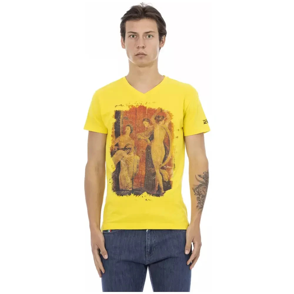 Trussardi Action Yellow Cotton Men T-Shirt Trussardi Action