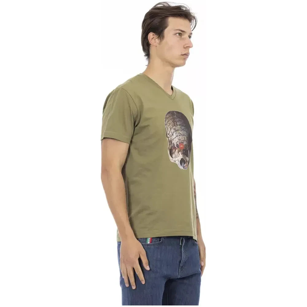 Trussardi Action Green Cotton Men T-Shirt Trussardi Action