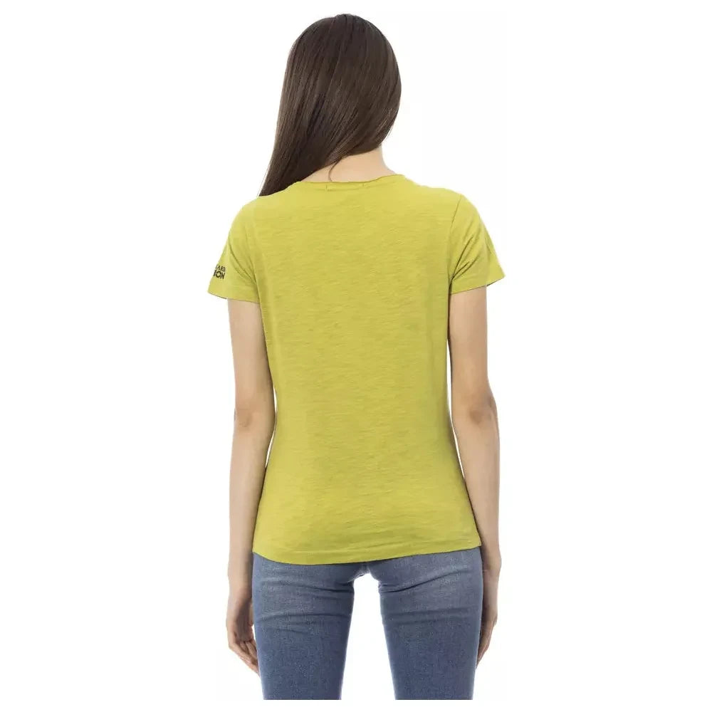 Trussardi Action Green Cotton Women Top Trussardi Action